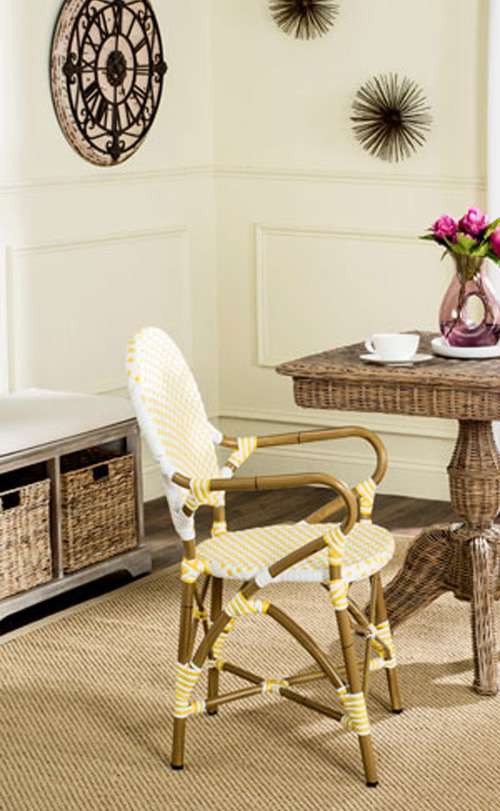 Safavieh - Hooper Arm Chair - Yellow - White  (Set of 2) - FOX5209D-SET2 veiw 1
