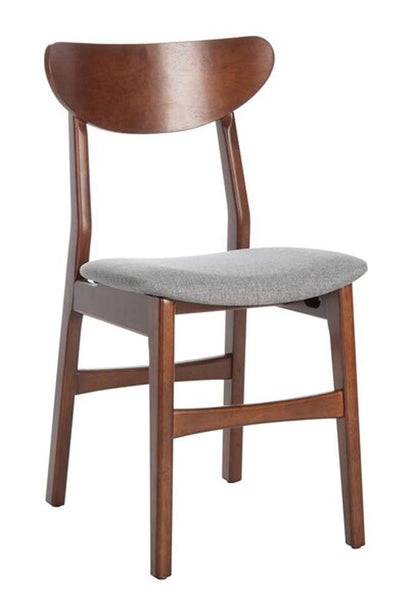 Safavieh - Lucca Retro Dining Chair - Walnut - Grey  (Set of 2) - DCH1001E-SET2 veiw 3