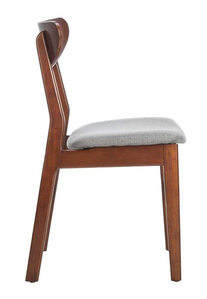 Safavieh - Lucca Retro Dining Chair - Walnut - Grey  (Set of 2) - DCH1001E-SET2 veiw 4