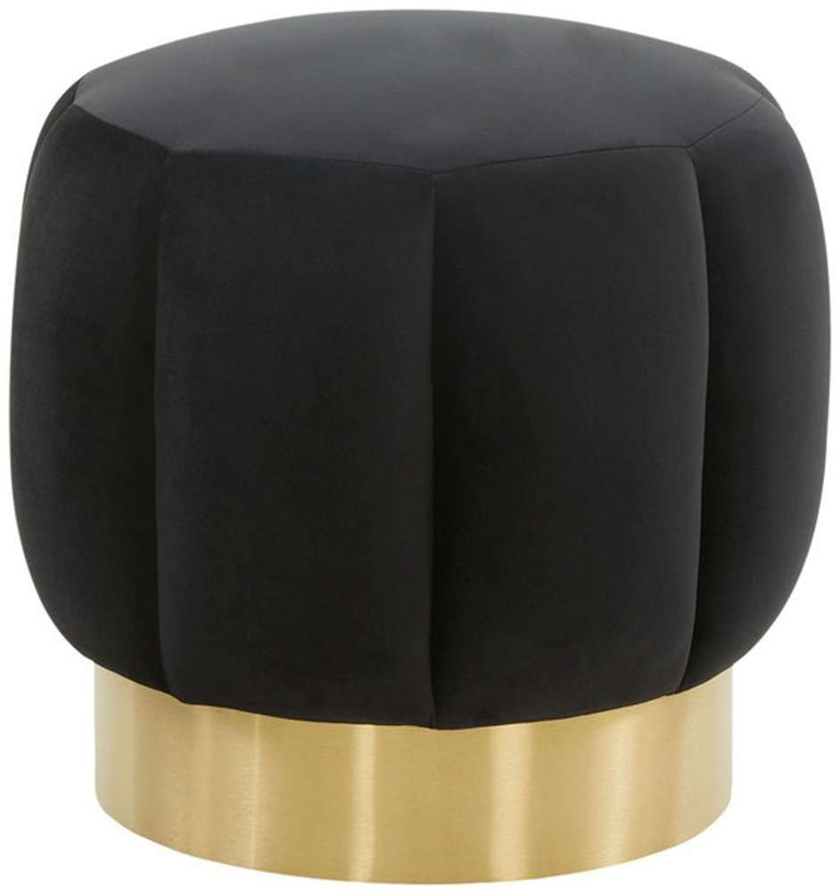 Safavieh - Maxine Channel Tufted Ottoman - Black - Gold - SFV4707P veiw 1
