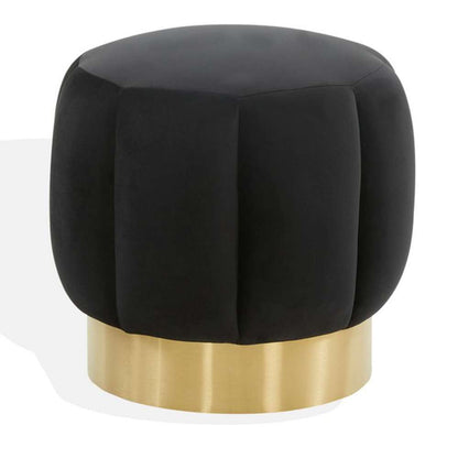 Safavieh - Maxine Channel Tufted Ottoman - Black - Gold - SFV4707P veiw 2