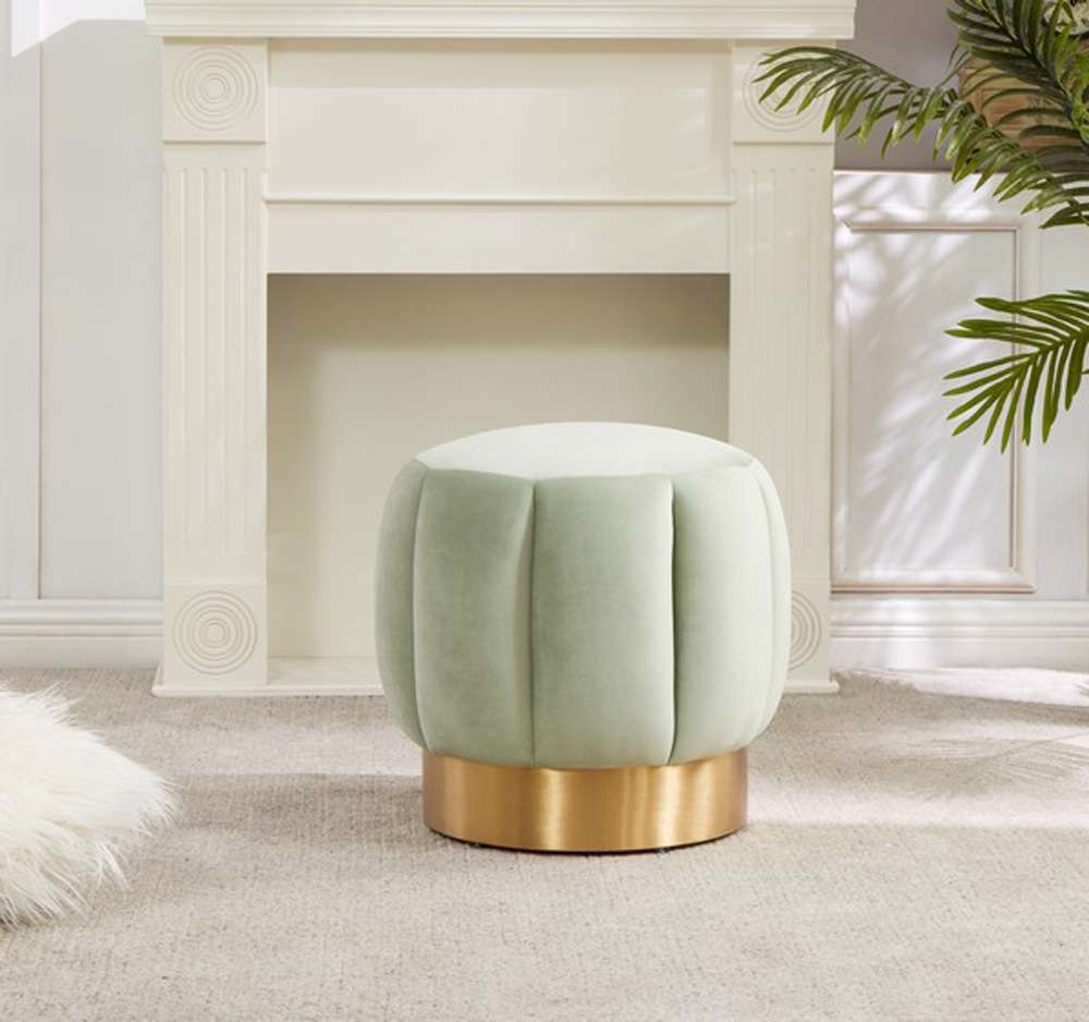 Safavieh - Maxine Channel Tufted Ottoman - Mint - SFV4707K veiw 2