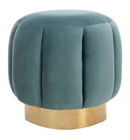 Safavieh - Maxine Channel Tufted Ottoman - Seafoam - Gold - SFV4707C veiw 1