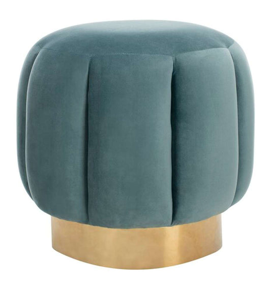 Safavieh - Maxine Channel Tufted Ottoman - Seafoam - Gold - SFV4707C veiw 1