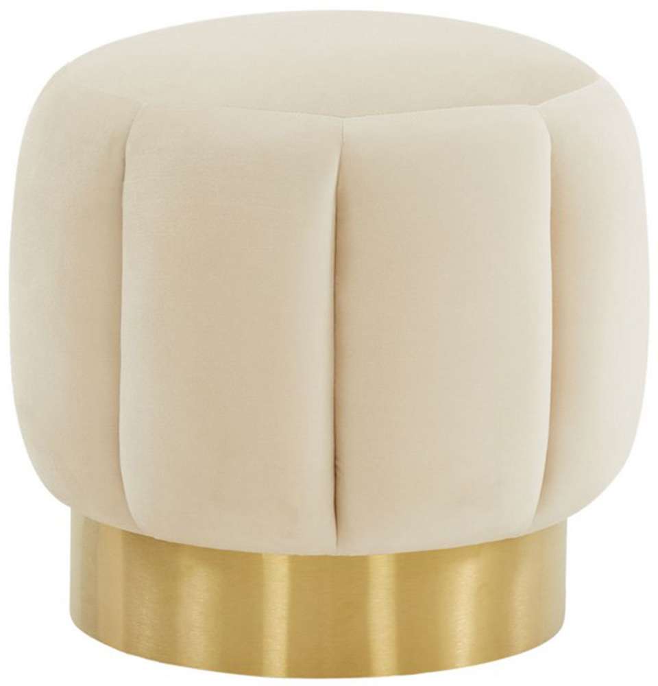 Safavieh - Maxine Channel Tufted Ottoman - Creme - Gold - SFV4707Q veiw 1