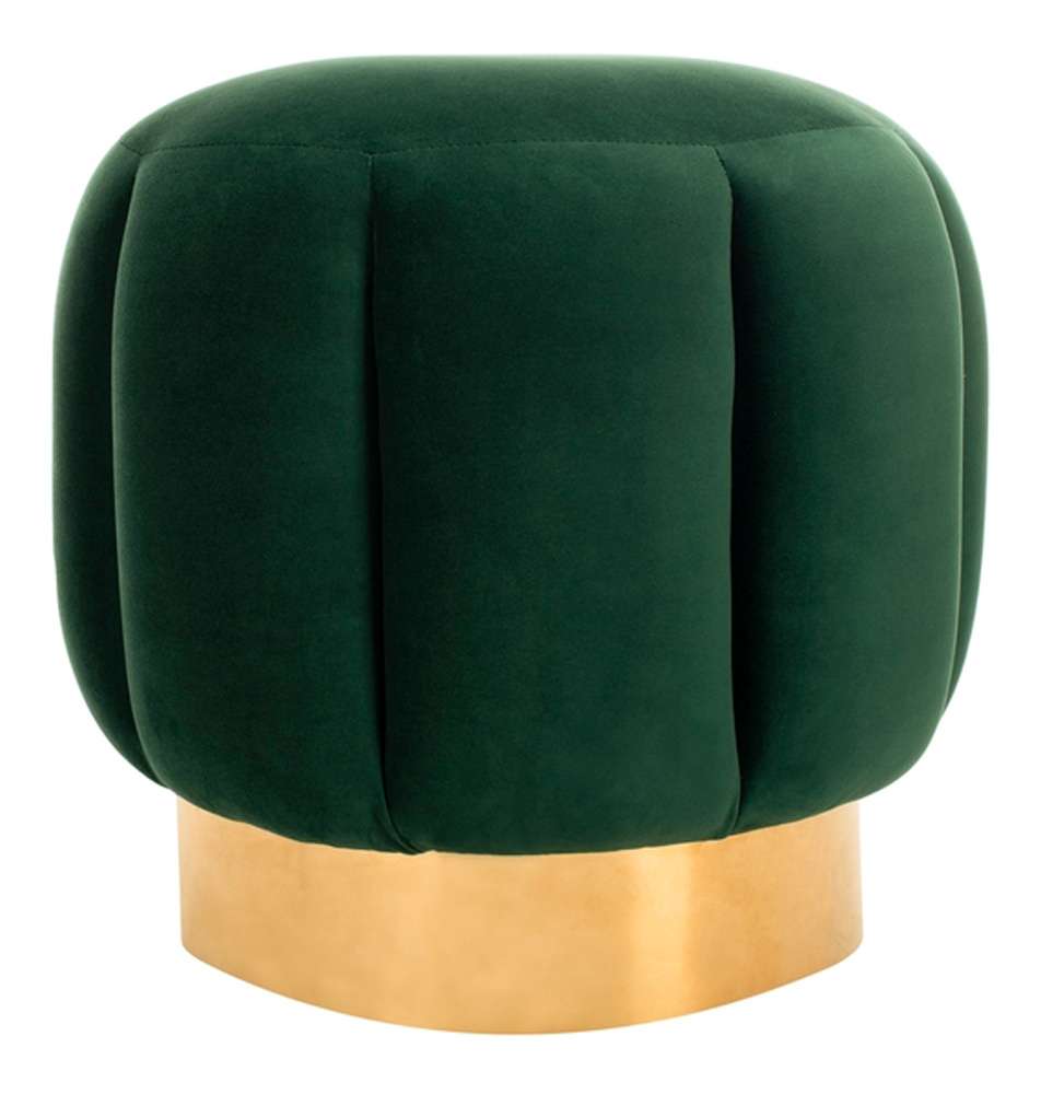 Safavieh - Maxine Channel Tufted Ottoman - Emerald - Gold - SFV4707D veiw 1