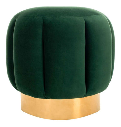 Safavieh - Maxine Channel Tufted Ottoman - Emerald - Gold - SFV4707D veiw 1