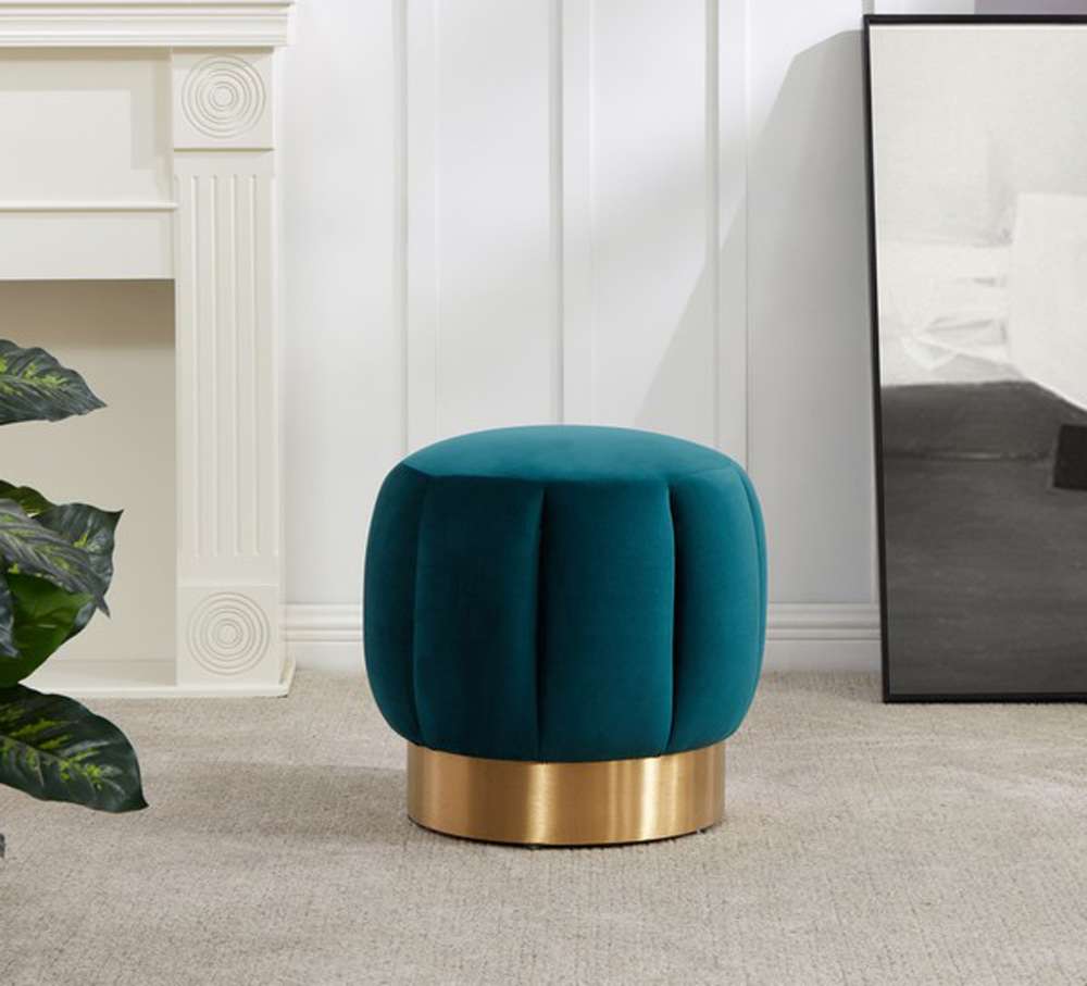 Safavieh - Maxine Channel Tufted Ottoman - Petrol  - SFV4707H veiw 2