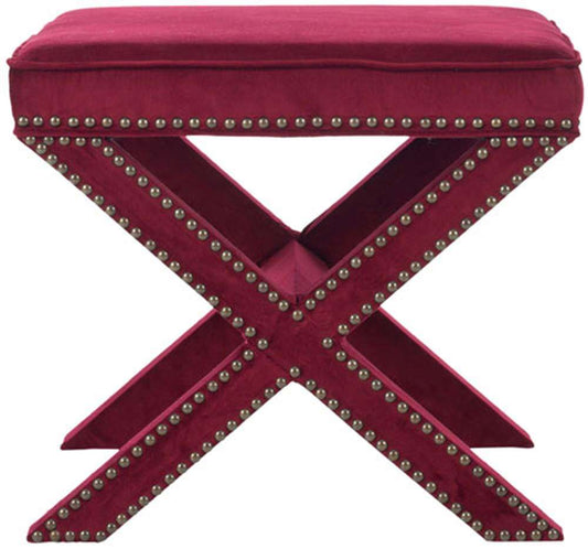 Safavieh - Palmer Ottoman - Red Velvet - MCR4589X veiw 1