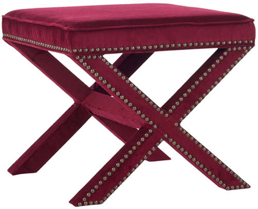 Safavieh - Palmer Ottoman - Red Velvet - MCR4589X veiw 3