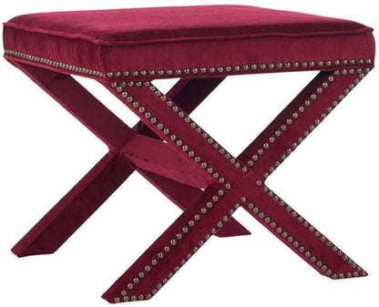 Safavieh - Palmer Ottoman - Red Velvet - MCR4589X veiw 3