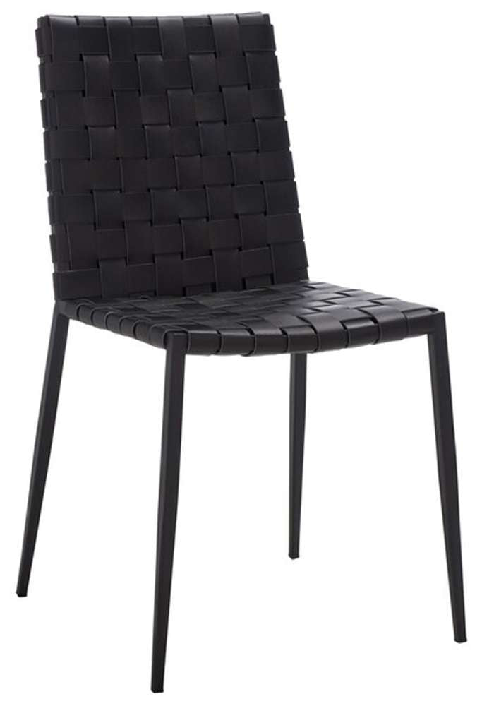 Safavieh - Rayne Woven Dining Chair - Black  (Set of 2) - DCH3006F-SET2 veiw 3