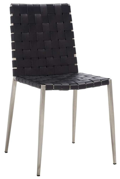 Safavieh - Rayne Woven Dining Chair - Black - Silver  (Set of 2) - DCH3006E-SET2 veiw 3