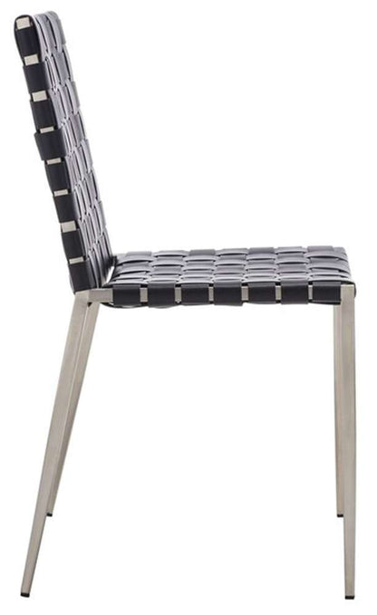 Safavieh - Rayne Woven Dining Chair - Black - Silver  (Set of 2) - DCH3006E-SET2 veiw 4