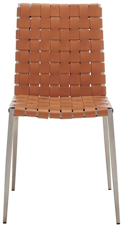 Safavieh - Rayne Woven Dining Chair - Cognac - Silver  (Set of 2) - DCH3006A-SET2 veiw 1