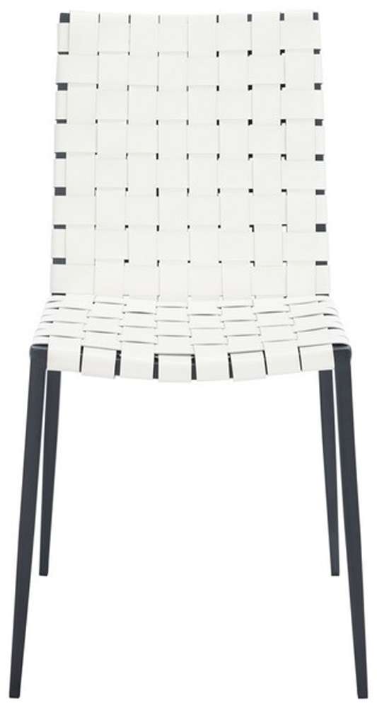 Safavieh - Rayne Woven Dining Chair - White - Black  (Set of 2) - DCH3006D-SET2 veiw 1