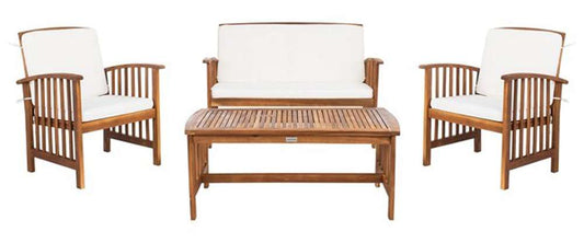 Safavieh - Rocklin 4 Pc Outdoor Set - Natural - Beige - PAT7007A veiw 1