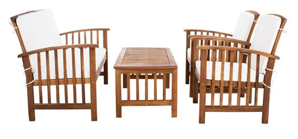 Safavieh - Rocklin 4 Pc Outdoor Set - Natural - Beige - PAT7007A veiw 3