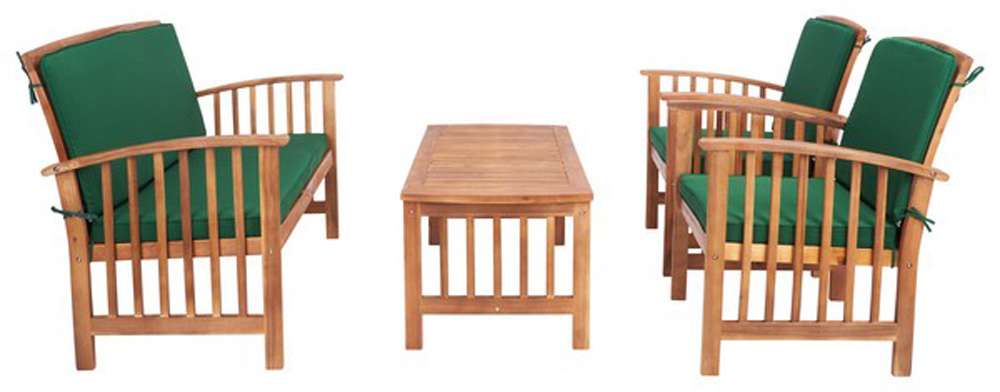 Safavieh - Rocklin 4 Pc Outdoor Set - Natural - Green - PAT7007N veiw 3