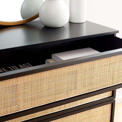 Safavieh - Zadie 3 Drawer Rattan Chest - Black - Gold - CHS5004A veiw 2
