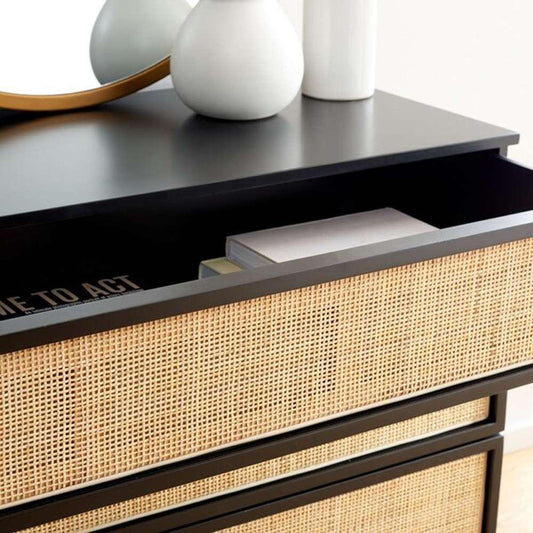 Safavieh - Zadie 3 Drawer Rattan Chest - Black - Gold - CHS5004A veiw 2