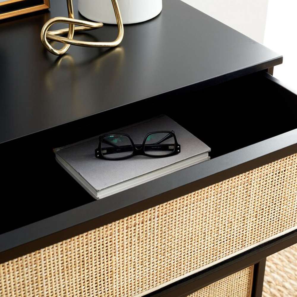 Safavieh - Zadie 3 Drawer Rattan Chest - Black - Natural - CHS5004D veiw 2