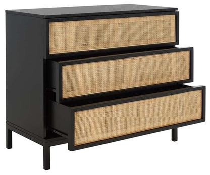 Safavieh - Zadie 3 Drawer Rattan Chest - Black - Natural - CHS5004D veiw 4