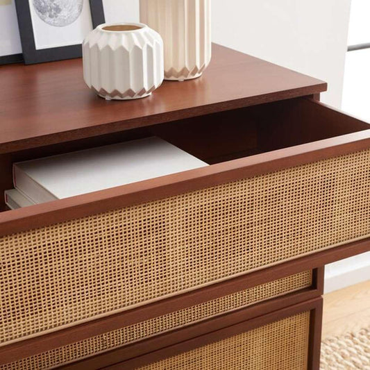 Safavieh - Zadie 3 Drawer Rattan Chest - Walnut - Natural - CHS5004F veiw 2