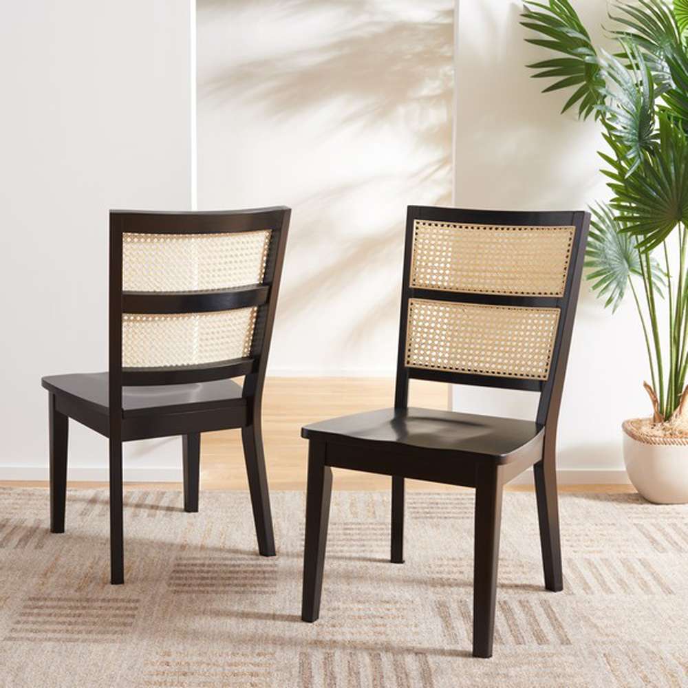 Safavieh - Toril Dining Chair - Black - Natural  (Set of 2) - DCH1013D-SET2 veiw 2