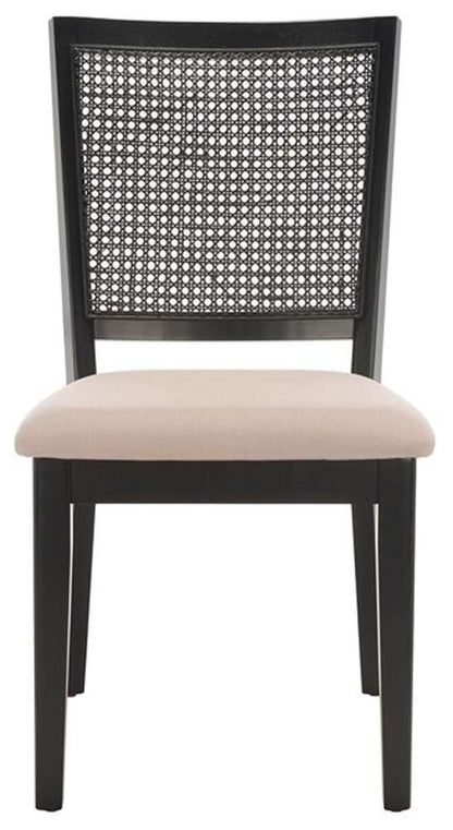 Safavieh - Margo Dining Chair - Black - Beige Fab-Black Rattan  (Set of 2) - DCH1012B-SET2 veiw 1