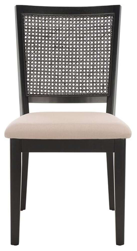 Safavieh - Margo Dining Chair - Black - Beige Fab-Black Rattan  (Set of 2) - DCH1012B-SET2 veiw 1