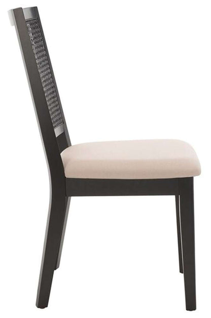 Safavieh - Margo Dining Chair - Black - Beige Fab-Black Rattan  (Set of 2) - DCH1012B-SET2 veiw 3