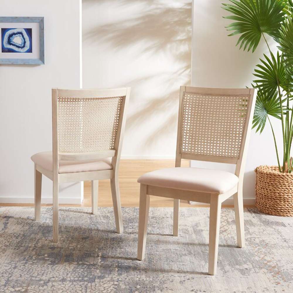 Safavieh - Margo Dining Chair - White Washed - Beige  (Set of 2) - DCH1012A-SET2 veiw 2