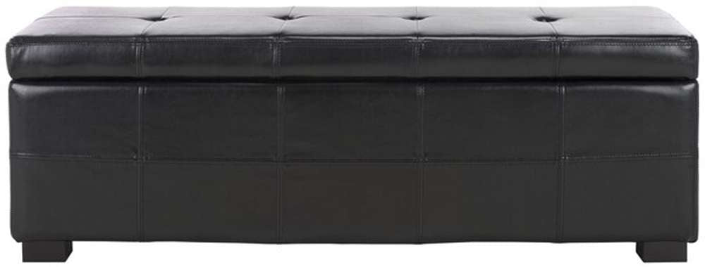 Safavieh - Maiden Lg Tufted Storage Bench - Black - HUD8229B veiw 1