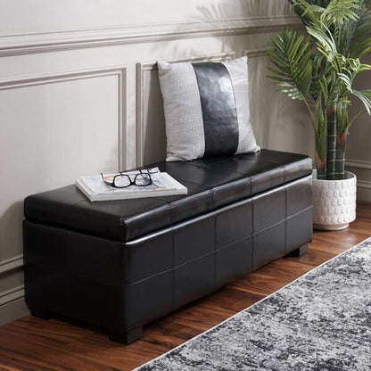 Safavieh - Maiden Lg Tufted Storage Bench - Black - HUD8229B veiw 2