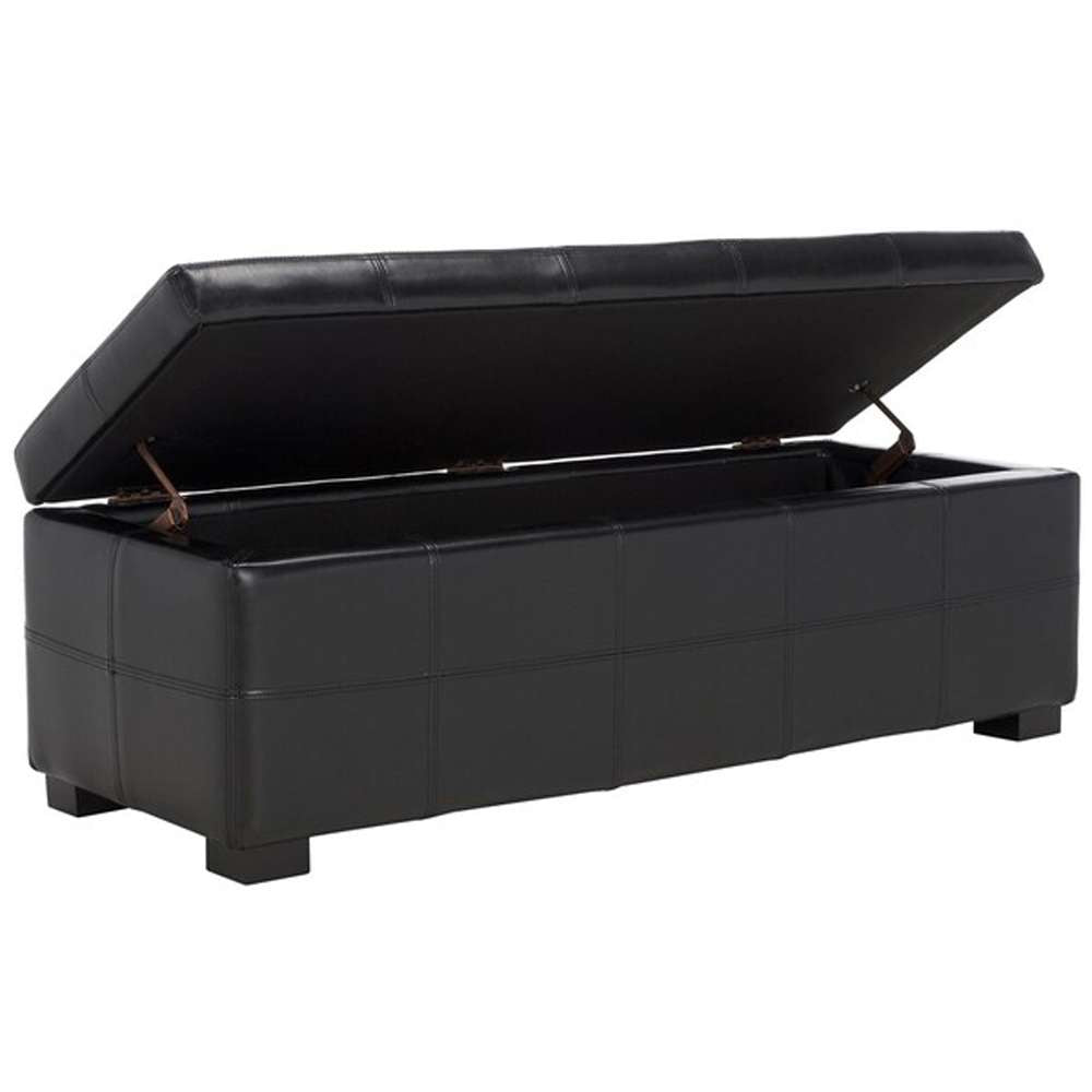 Safavieh - Maiden Lg Tufted Storage Bench - Black - HUD8229B veiw 3