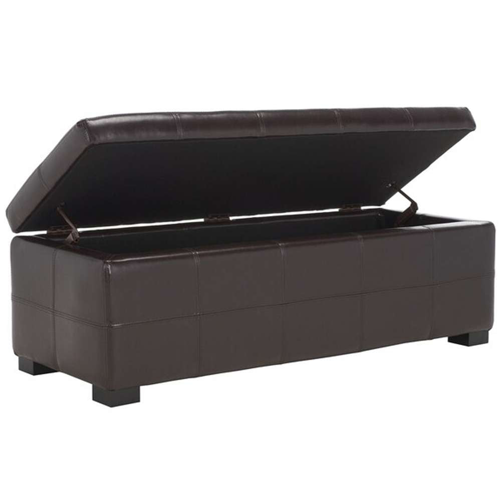 Safavieh - Maiden Lg Tufted Storage Bench - Brown - HUD8229A veiw 3