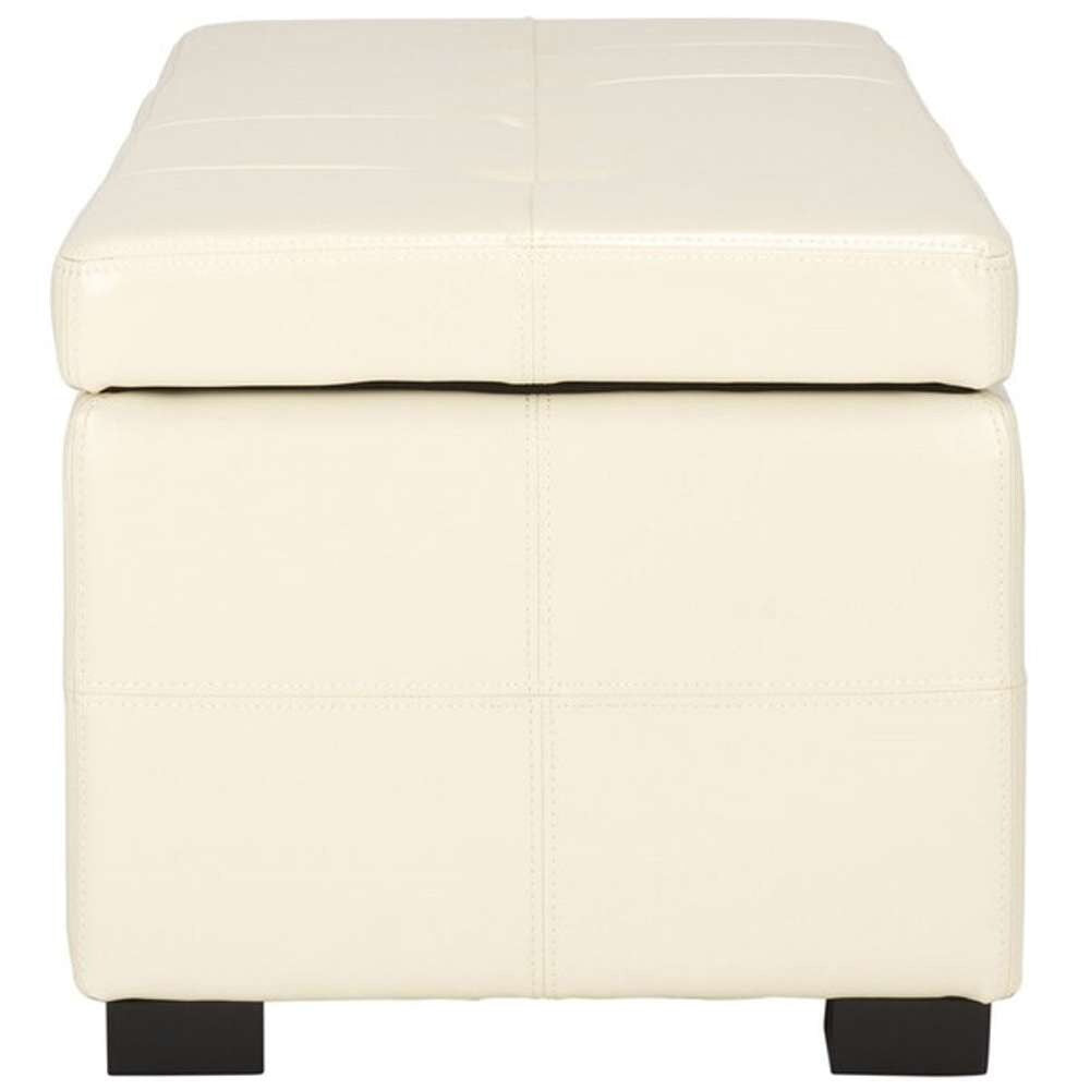 Safavieh - Maiden Lg Tufted Storage Bench - Flat Cream - HUD8229K veiw 4