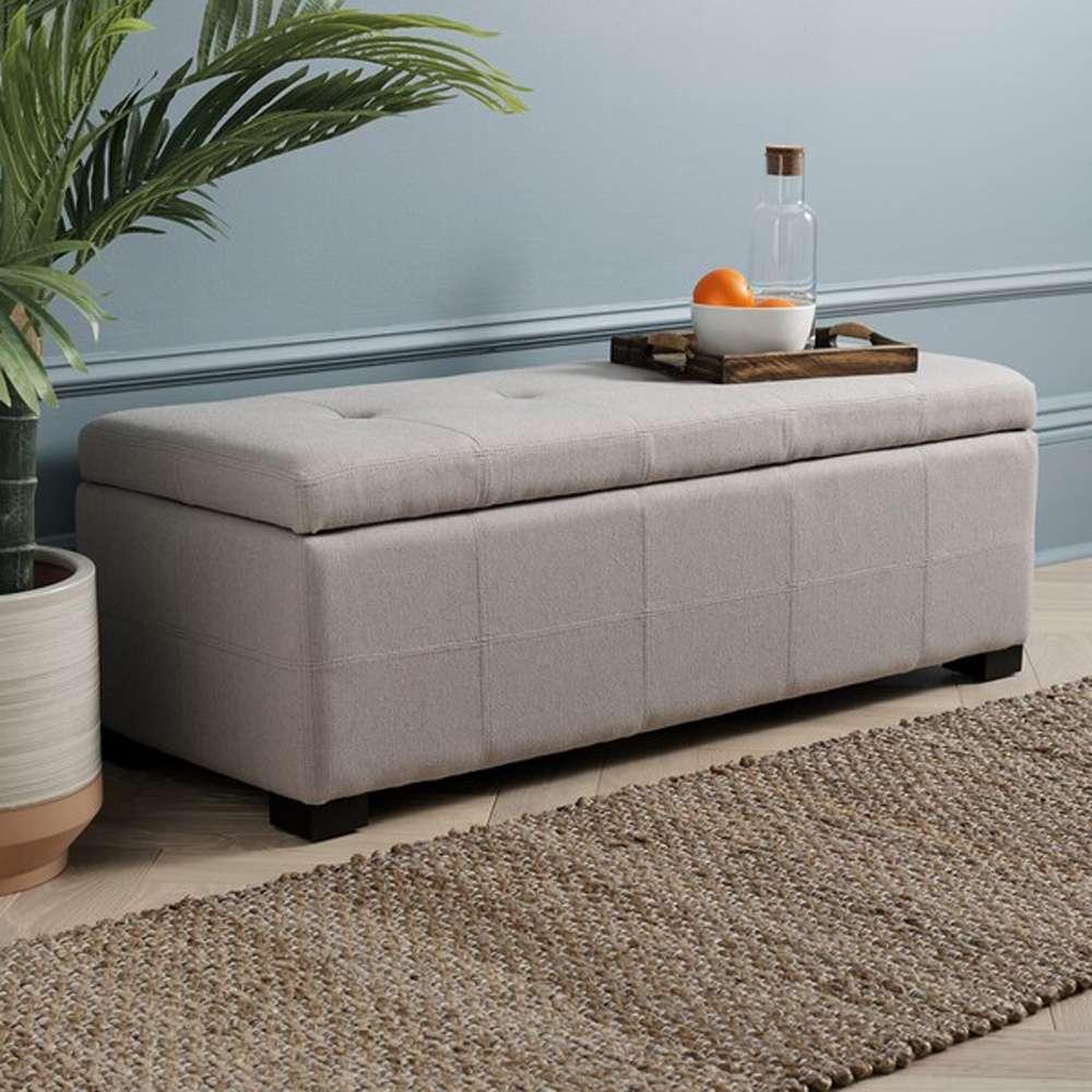 Safavieh - Maiden Lg Tufted Storage Bench - Taupe - HUD8229L veiw 2
