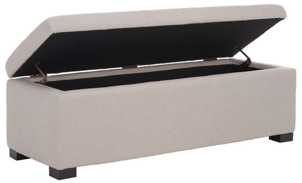 Safavieh - Maiden Lg Tufted Storage Bench - Taupe - HUD8229L veiw 3