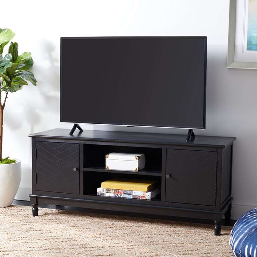 Safavieh - Magnolia 2 Door 2 Shelf Tv Stand - Black - MED5702B veiw 3