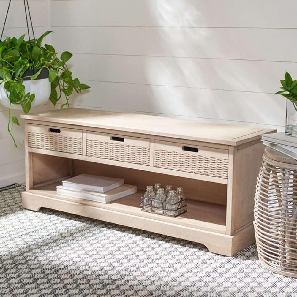 Safavieh - Landers 3Drw Storage Bench - Sand - BCH5701D veiw 2