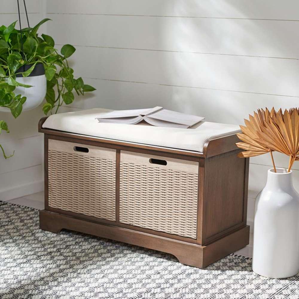 Safavieh - Landers 2Drw Cushion Bench - Brown - BCH5702C veiw 2