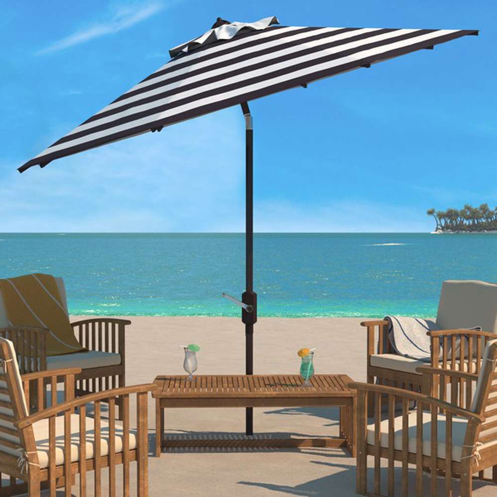 Safavieh - Iris Fashion Line 11Ft Umbrell - Black - White - PAT8104A veiw 2