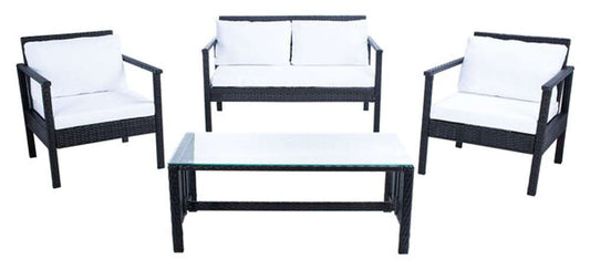Safavieh - Garnen 4 Pc Living Set - Black - White - PAT7714A veiw 1