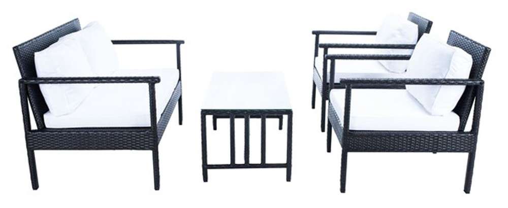 Safavieh - Garnen 4 Pc Living Set - Black - White - PAT7714A veiw 3