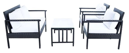 Safavieh - Garnen 4 Pc Living Set - Black - White - PAT7714A veiw 3