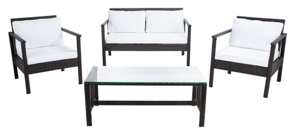 Safavieh - Garnen 4 Pc Living Set - Brown - White - PAT7714C veiw 1