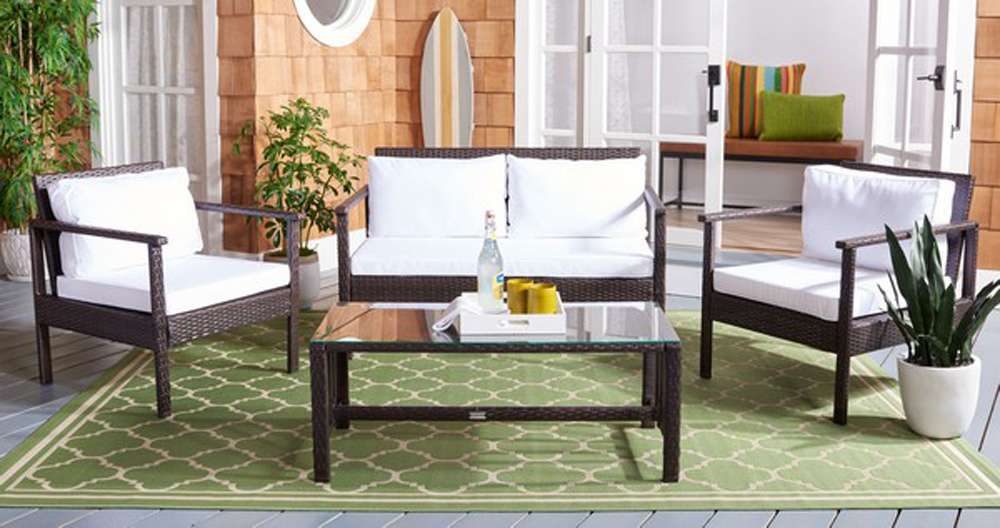 Safavieh - Garnen 4 Pc Living Set - Brown - White - PAT7714C veiw 3