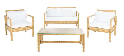 Safavieh - Garnen 4 Pc Living Set - Natural - White - PAT7714D veiw 1